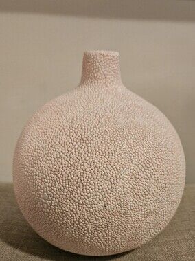 Textured Blush Pink Ceramic Decorative Vase